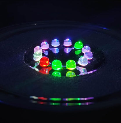 NICREW Multi-Colored Aquarium LED Bubbler Stone Disk, Fish Tank Bubbler with Auto Color Changing LEDs NICREW