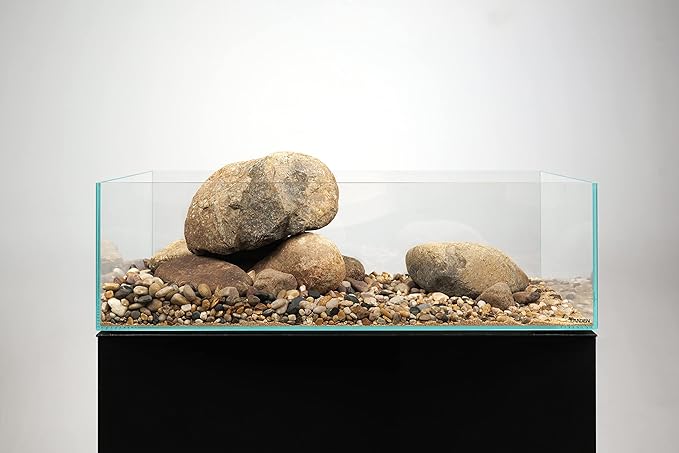 LANEDN 60S 7.9 Gal Shallow Aquarium Tank, Shallow Fish Tank, Rimless Low Iron Tank W23.6×D11.8×H7.1 in(60x30x18cm); 5mm Thickness Aquascape Fish Tank, Black Leveling Mat Included Landen