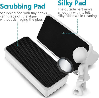 Magnetic Aquarium Fish Tank Glass Algae Scrapers Glass Cleaner Scrubber Clean [Blades Attachment, Floating, Scratch-Free, Non-Slip, Magnetizing] XL Neptonion