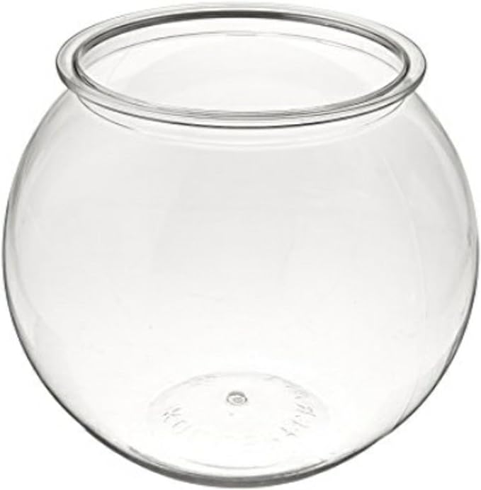 Aquatic Wonder 2 Gallon Fish Bowl, Round Crystal Clear Plastic is Break-Resistant and Light Weight. Ideal for Betta Fish Aquarium, Home décor and Party Drinks Hank+%26+Harley