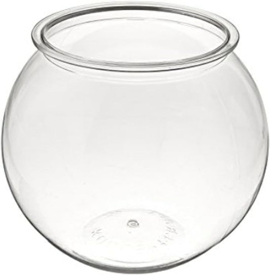 Aquatic Wonder 2 Gallon Fish Bowl, Round Crystal Clear Plastic is Break-Resistant and Light Weight. Ideal for Betta Fish Aquarium, Home décor and Party Drinks Hank+%26+Harley