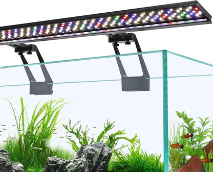 hygger Clip On Full Spectrum Aquarium LED Light, 42W Day-Night Dual Timer Sunrise-Day-Sunset-Moon Fish Tank Light, Adjustable Timer Brightness with 9 Colors for Planted Tank hygger