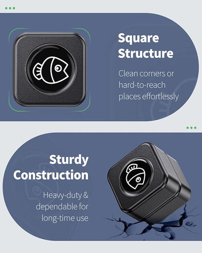 Pawfly Aquarium Magnetic Brush Fish Tank Glass Cleaner 1 Inch Mini Stain Scrubber Pads Aquarium Cleaning Tool for 1/5 Inch Thick Fish Tank up to 10 Gallons (Non-Floatable) Pawfly