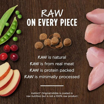 Instinct Dog Food, Grain Free Dog Food Dry, High Protein, Raw Coated Dog Food, Dog Kibble, Original Real Rabbit, 20 lb. Bag - PAWPICO