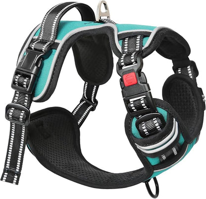 Timos Dog Harness,NO Need Go Over Dogs Head 3 Snap Buckles Pet Harness with 2 Leash Clips,Adjustable Soft Padded No-Pull,Reflective No-ChokeOxford Vest for Small Medium Large Dogs,X-Large (Pack of 1) Timos
