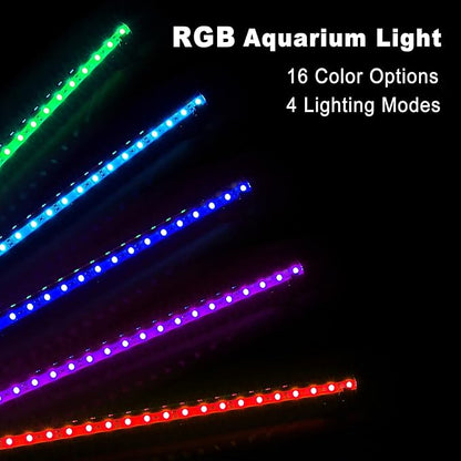 GreenSun Fish Tank Aquarium Light: Submersible Led Lamp - 15 Inch Waterproof Strip Spotlight with APP Control GreenSun