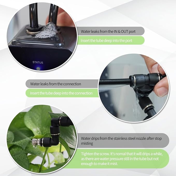 Moistenland Reptile Humidifier, Misting System for Reptile Terrariums, Automatic Misting System with Adjustable Spray Nozzles, Black Moistenland