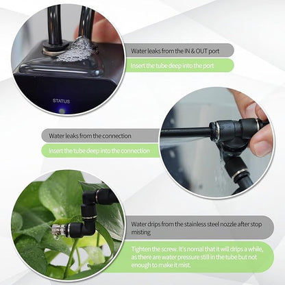 Moistenland Reptile Humidifier, Misting System for Reptile Terrariums, Automatic Misting System with Adjustable Spray Nozzles, Black Moistenland