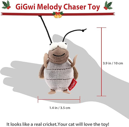 Gigwi Squeaky Cricket Cat Toy,Interactive Cat Toys Electronic Motion Activated Bug Sound，Automatic Cat Play Squeaky Toy for Indoor Fun - PAWPICO