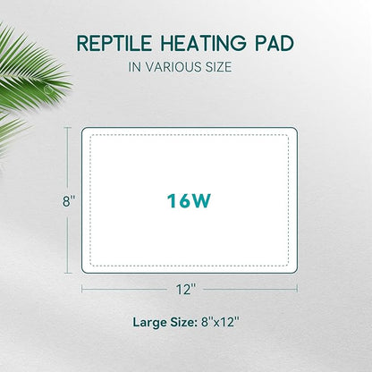Luxbird Reptile Heating Pad 8" X 12" with Digital Thermostat Combo Under Tank Terrarium Heating Mat for Turtles, Lizards, Frogs, and Other Reptiles Luxbird