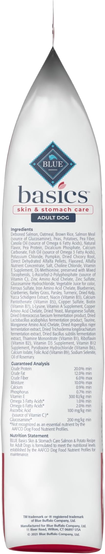 Blue Buffalo Basics Adult Dry Dog Food, Skin & Stomach Care, Limited Ingredient Diet for Dogs, Salmon Recipe, 24-lb. Bag - PAWPICO