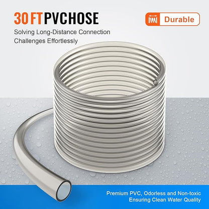 VEVOR Aquarium Vacuum Gravel Cleaner, 30ft PVC Hose Fish Tank Vacuum Gravel Cleaner, Siphon Fish Tank Cleaner Vacuum, 3 Types of Brass Adapters, for Fish Tank Cleaning Gravel & Sand VEVOR