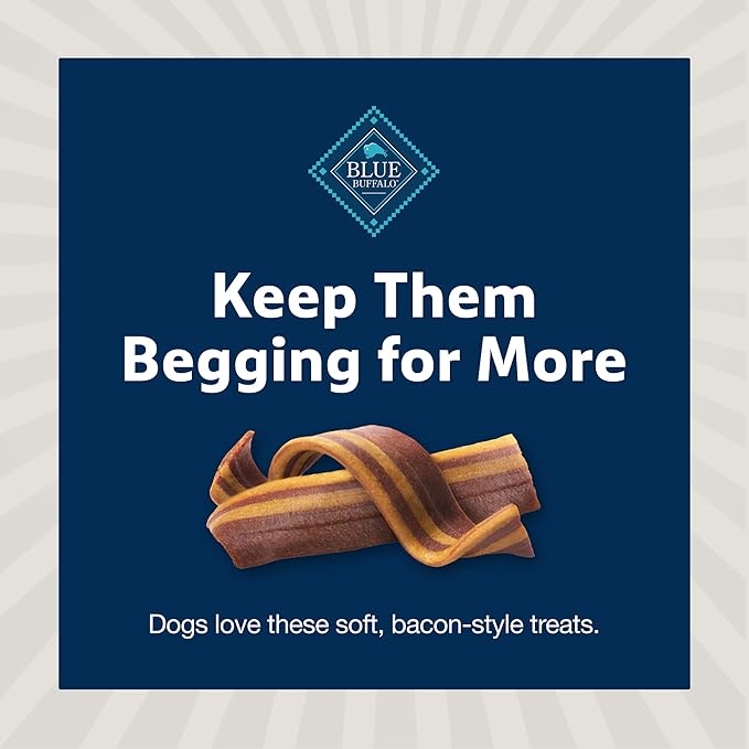 Blue Buffalo Sizzlers Bacon-Style Dog Treats with Real USA Pork, Cheddar Flavor, 15-oz Bag - PAWPICO