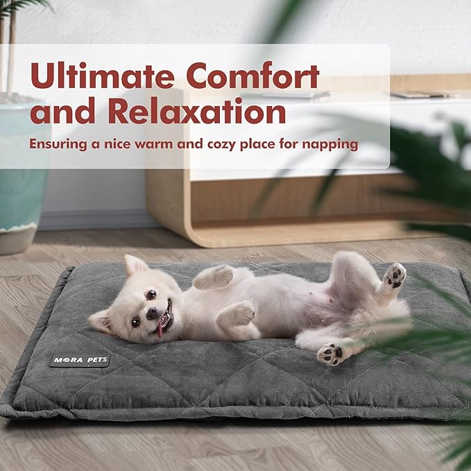 Mora Pets Self Heating Cat Bed Self Warming Cat Pad Ultra Warm Thermal Cat Mat Pet Bed 24 x 18 Inches with Removable Cover Outdoor Indoor for Cats and Small Dogs Machine Washable - PAWPICO