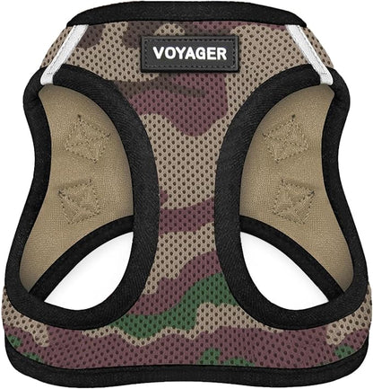 Voyager Step-In Air Dog Harness - All Weather Mesh, Reflective, No Pull Harness for Small, Medium Dogs, Cats - Secure with Hook & Loop Fastener, Buckle, Double D-Rings - Army/Black Trim, XXS BestPetSuppliesLLC