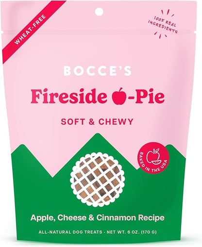 Bocce's Bakery Fireside Apple Pie Treats for Dogs, Wheat-Free Everyday Dog Treats, Made with Real Ingredients, Baked in The USA, All-Natural Soft & Chewy Cookies, Apples, Cheese & Cinnamon, 6 oz - PAWPICO