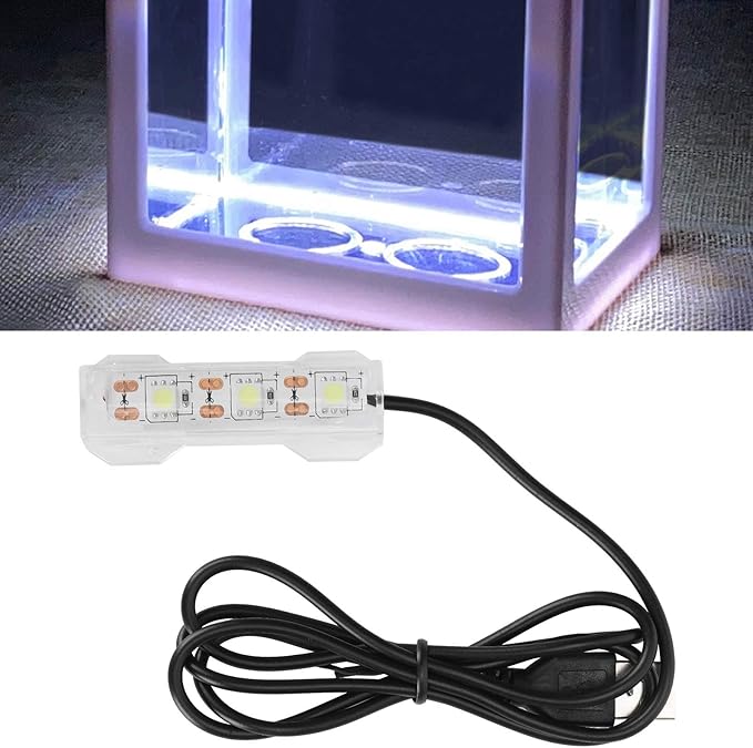 Small Aquarium Light, USB Desktop Fish Planted Tank Water Plant Mini Decoration Submersible Led Lamp Underwater Full Spectrum Used for Freshwater Saltwater Micro Landscape Daily Lighting Tiiyee