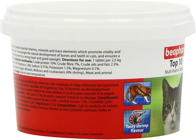 Beaphar Top 10 Cat Vitamin 180 Tablets Beaphar