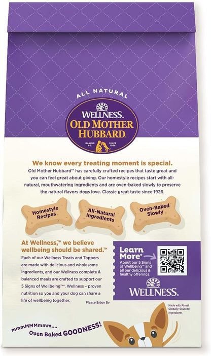 Wellness Old Mother Hubbard Classic P-Nuttier Natural Dog Treats, Crunchy Oven-Baked Biscuits, Ideal for Training, Mini Size, 20 ounce bag - PAWPICO