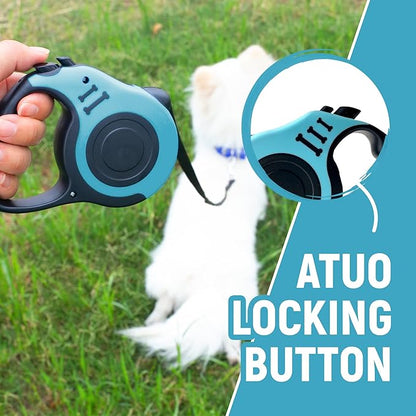 Retractable Dog Leash Automatic Telescopic Tractor Dog Tape, Pet Tape 10/16 FT Durable and Convenient, with Non-Slip Handle, Suitable for Small and Medium-Sized Dogs Lake Blue LIEVUIKEN