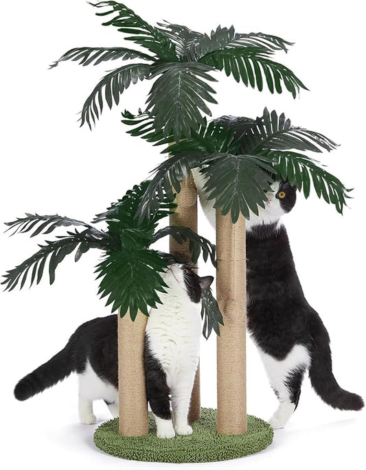 31.5Inch Cat Scratching Post,Cat Scratcher Tree with 3 Scratching Poles & 2 Interactive Dangling Balls,Cats Scratching Posts for Indoor Kitten & Adult Cats - PAWPICO