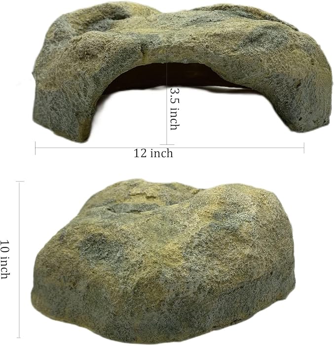 Extra Large Reptile Hide Resin Snake Hides for Ball Pythons Reptile Hides and Caves Simulation Rock Reptile Hideout for Habitat Lizard Leopard Gecko Bearded Dragon ZXUAQNOE