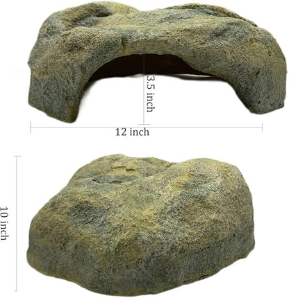 Extra Large Reptile Hide Resin Snake Hides for Ball Pythons Reptile Hides and Caves Simulation Rock Reptile Hideout for Habitat Lizard Leopard Gecko Bearded Dragon ZXUAQNOE