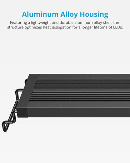 NICREW SkyLED Plus Aquarium Plant Light, Freshwater Fish Tank Light with Ramp Up and Dim Down, Spectrum Adjustable and Lighting Schedule Programmable with Controller, 30-36 Inches, 30 Watts NICREW