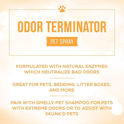 Nature's Specialties Odor Terminator Dog Spray for Pets, Natural Choice for Professional Groomers, Eliminates Bad Odors, Made in USA, 16 oz NaturesSpecialties