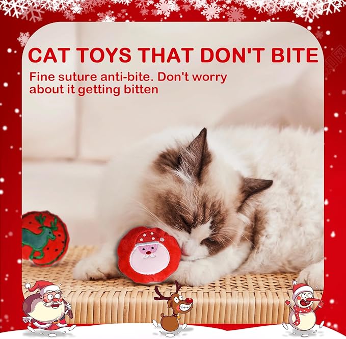 Christmas Catnip Toys Gentle Oral Hygiene; Cat Chew Toys That Stimulate Hunting and Transfer Behavior;Suitable for All Cats - PAWPICO