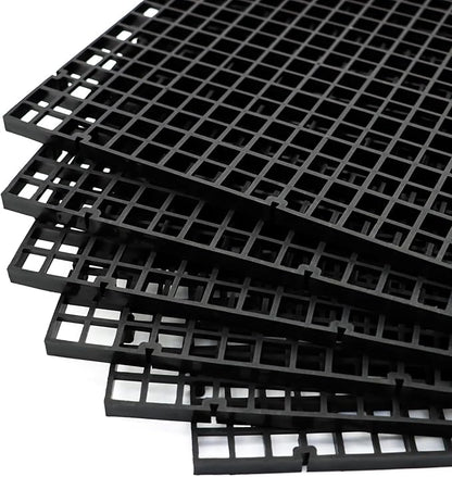 ALEGI Aquarium Fish Tank Divider Plastic Egg Crate Aquarium Filter Bottom Tray Plastic Grid (L 6pcs Black) ALEGIAquarium