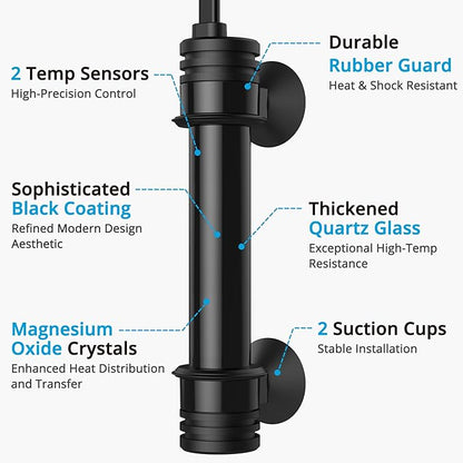 NICREW Aquarium Heater 300W, Temperature Adjustable Fish Tank Heater with Controller for 50-80 Gallon, Overheat Protection NICREW