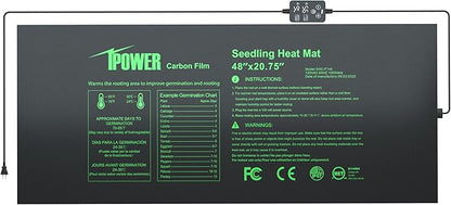 iPower Seedling Heat Mat for Plants with Dual Digital Temperature Controller, MET Certified Heating Pad, 48" x 20.75", Black iPower