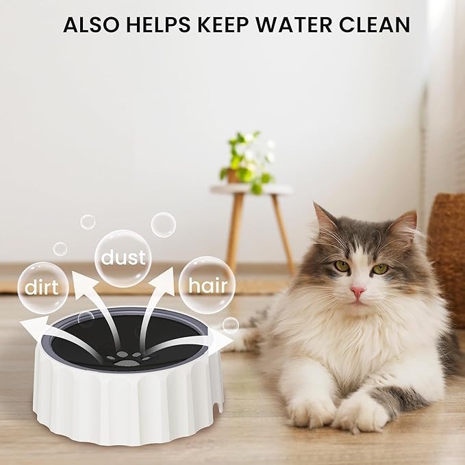 Dog Water Bowl No Spill 70oz/2L Large Capacity Dog Water Bowl Dispenser Non Slip No Splash Dog Water Bowl Pet Slow Feeder No Drip Dog Water Bowl on Vehicle Slow Water Bowl for Dogs and Cat Black - PAWPICO