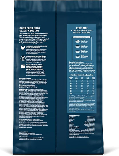 Amazon Brand - Wag Dry Dog Food Chicken & Sweet Potato, Grain Free 4 lb Bag - PAWPICO