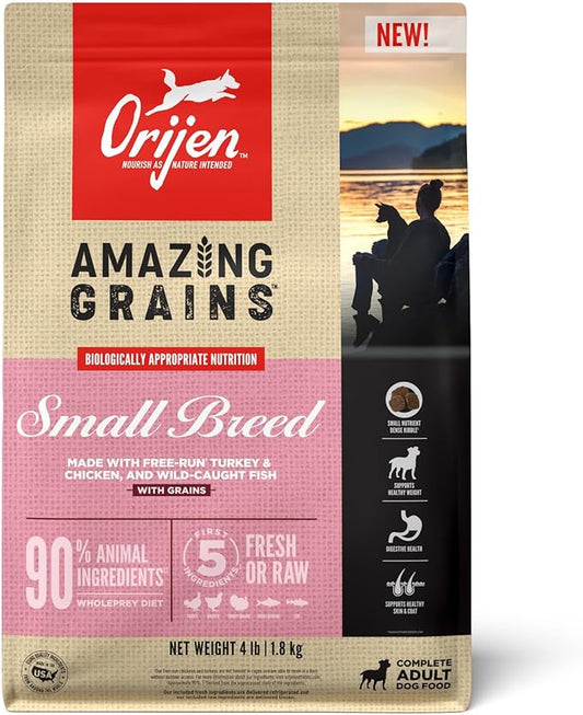 ORIJEN Amazing Grains™ Small Breed Dry Dog Food Recipe, 4lb - PAWPICO