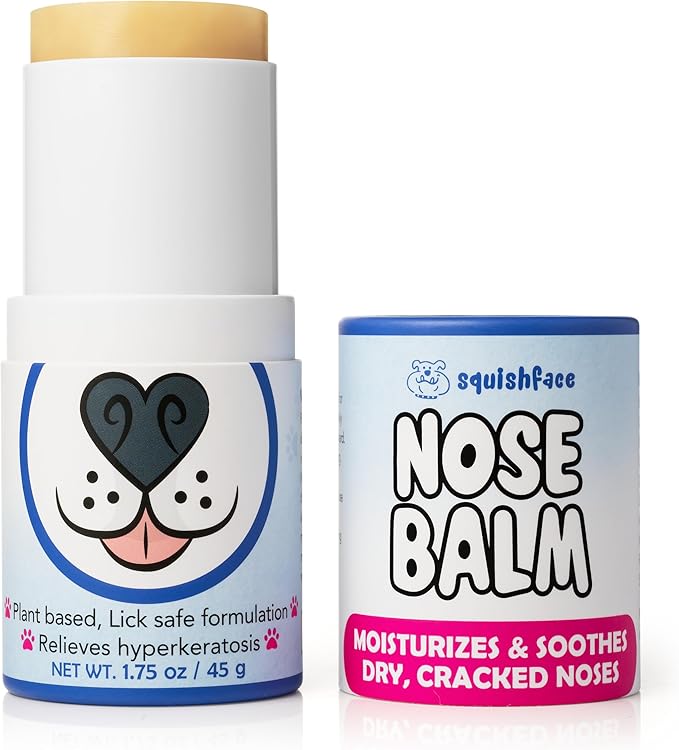 Squishface Nose Balm - Soothe & Protect Dry, Cracked Dog Snouts - Plant-Based, Lick-Safe Formulation to Aid in Relief of Hyperkeratosis - Great for All Breeds! (1.75 oz) Squishface