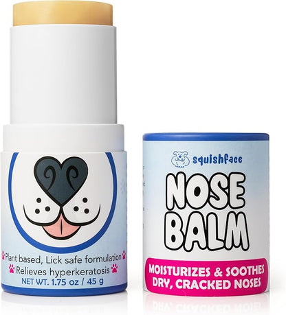 Squishface Nose Balm - Soothe & Protect Dry, Cracked Dog Snouts - Plant-Based, Lick-Safe Formulation to Aid in Relief of Hyperkeratosis - Great for All Breeds! (1.75 oz) Squishface