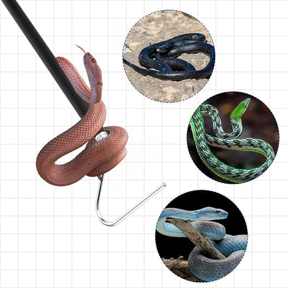40 Inch Snake Hook, Stainless Steel Extensible Grappling Hook, Pick-Up Handling Tool, Pet Snake Accessories, Pool Skimmer Basket Hook ZEYIYER