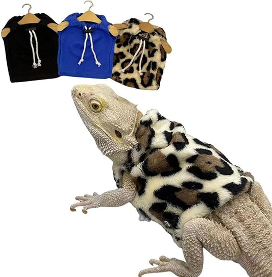 Lizard Clothes Bearded Dragon Hoodie Sweater Jacket Small Pet Costume Flannel Apparel for Reptiles Party Cosplay Props Chameleon Outfit Reptile Clothing Accessories HOKABLE