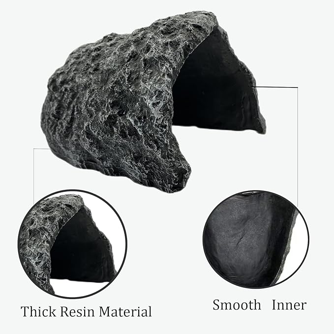 Large Reptile Hide Resin Snake Hides for Ball Pythons Reptile Hides and Cavesbearded Dragon Hide Simulation Rock Reptile Hideout for Habitat Lizard Leopard Gecko ZXUAQNOE