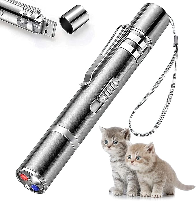 Cat Laser Toys Pointer for Indoor, Cat Mouse Toys Wand Red Light Pet Interactive Toys to Keep Cat Busy, for Kitten Cat Dog Chase Play - PAWPICO