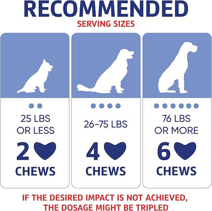 Kinpur Pet Care Hemp Calming and Relaxing Chews for Dogs with Gentle Melatonin Dosage 50mcg - Dog Mood & Behavior Aid During Vet Visits, Thunderstorms, Separation, Car Rides - Beef Flavored 120 Chews KinpurPetCare