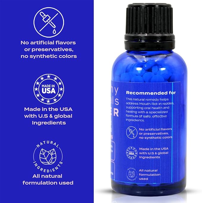 HealthyAnimals4Ever Reptile Oral Health - Natural Support for Mouth Rot, Enhanced Oral Hygiene & Long-Lasting Comfort - Gentle Homeopathic Formula - 300 Count HealthyAnimals4ever