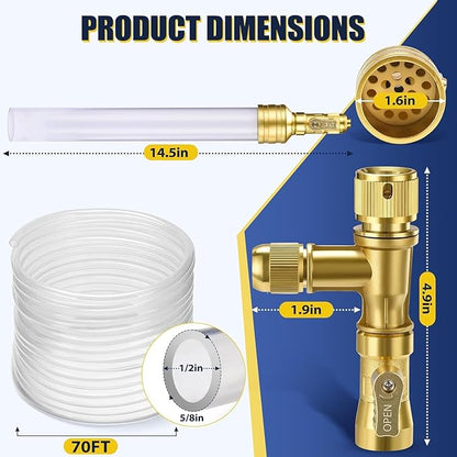 GADFISH Gravel Vacuum for Aquarium Water Changer Fish Tank Cleaning Tools, Siphon Universal Quick Pump Aquarium Water Changing (50ft) GADFISH