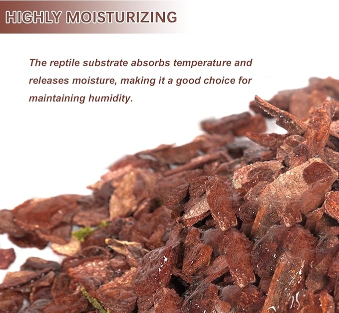 BNOSDM Reptile Cork Bark Substrate Bedding Tortoise Natural Cork Wood Chips Reptile Breeding Bedding Habitat Decor for Ball Python Lizard Snake Spiders Geckos Bearded Dragons Hermit Crabs （0.99LB） BNOSDM