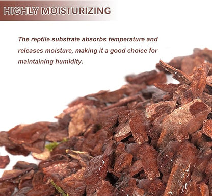 BNOSDM Reptile Cork Bark Substrate Bedding Tortoise Natural Cork Wood Chips Reptile Breeding Bedding Habitat Decor for Ball Python Lizard Snake Spiders Geckos Bearded Dragons Hermit Crabs （0.99LB） BNOSDM