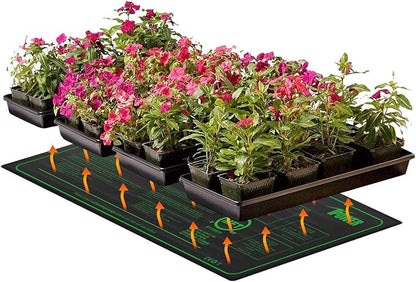 iPower GLHTMTSX2-A 2-Pack 10" x 20.5" Durable Waterproof Seedling Heat Mat Warm Hydroponic Plant Germination Starting Pad, Green iPower