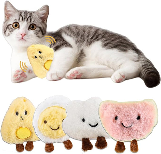 4 Pack Catnip Toys, Crinkle Cat Toys for Indoor Cats, Soft Stuffed Kitten Chew Toys, Cute and Durable Cat Kicker Toys for Kitten Exercise 4 Inches for All Breeds - PAWPICO