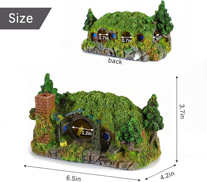 fazhongfa Aquarium Decorations Castle Fish Tank Décor Thematic Ornaments (Hobbit-Small) fazhongfa